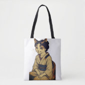 Ukiyo-e style calico cat tote bag tasche (Vorderseite)