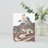 Ukiyo-e unsterblicher buddhistischer Mönch auf ein Postkarte (Stehend Vorderseite)
