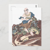 Ukiyo-e unsterblicher buddhistischer Mönch auf ein Postkarte (Vorne/Hinten)