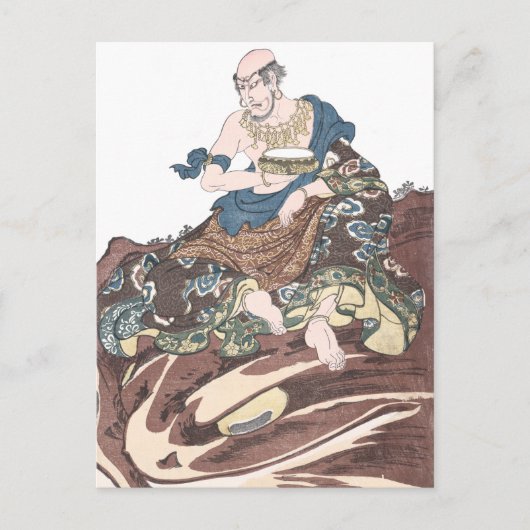 Ukiyo-e unsterblicher buddhistischer Mönch auf ein Postkarte (Vorderseite)
