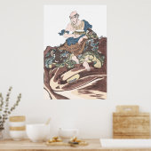 Ukiyo-e unsterblicher buddhistischer Mönch auf Poster (Küche)