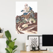 Ukiyo-e unsterblicher buddhistischer Mönch auf Poster (Heimbüro)