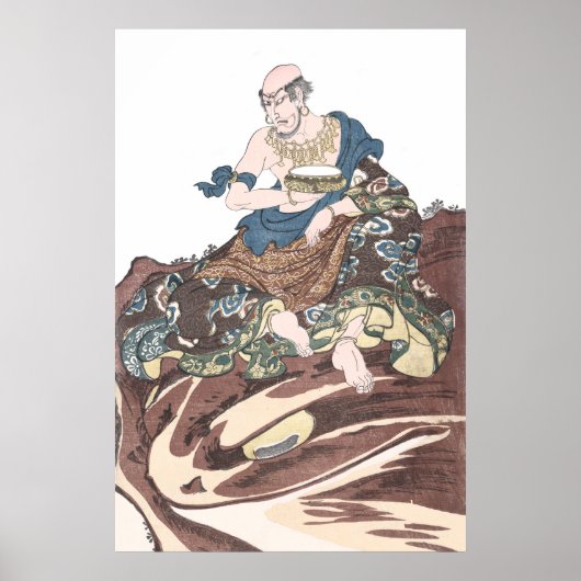 Ukiyo-e unsterblicher buddhistischer Mönch auf Poster (Vorne)