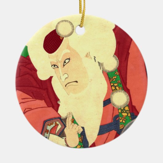 Ukiyo-e Weihnachtsmann Keramikornament (Vorne)