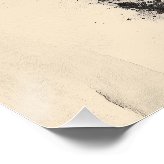 Ukiyo-e Whale Art with Red Sun & Ink Splatter Poster (Ecke)