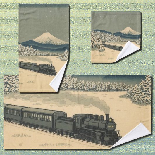 Ukiyo-e Winter Train Badhandtuch Set