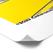 Ukiyo-e yellow and black woodblock nature poster (Ecke)