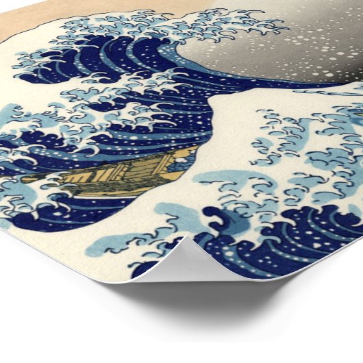 Ukiyoe　富嶽三十六景神奈川沖浪裏 Poster (Ecke)