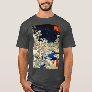 Ukiyoe Ando Hiroshige Yuhi Hill und Drum Bridg T-Shirt