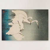 Ukiyoe - Egrets in Snow Puzzle (Horizontal)