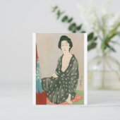 Ukiyoe [Goyo] Frau in Sommerkleidung Postkarte (Stehend Vorderseite)