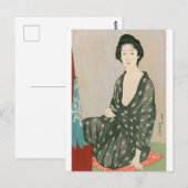 Ukiyoe [Goyo] Frau in Sommerkleidung Postkarte (Vorne/Hinten)