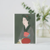 Ukiyoe [Goyo] Frau mit Tablett Postkarte (Stehend Vorderseite)