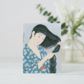 Ukiyoe [Goyo] Haar kämmen Postkarte (Stehend Vorderseite)