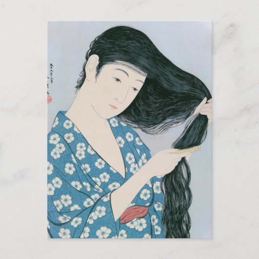 Ukiyoe [Goyo] Haar kämmen Postkarte (Vorderseite)