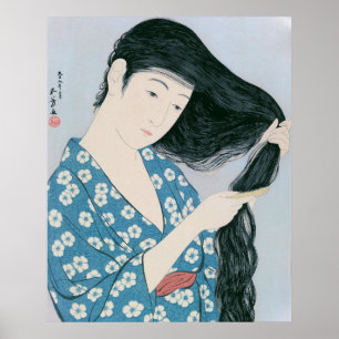 Ukiyoe [Goyo] Haarkämmen (XL) Poster