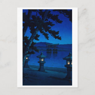 ukiyoe [hasui] A02 Mondnacht bei Miyajima Postkarte