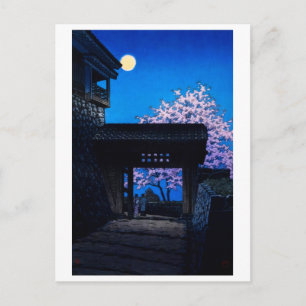 ukiyoe [hasui] A06 Ernte Mond bei Matsuyama Cas.. Postkarte