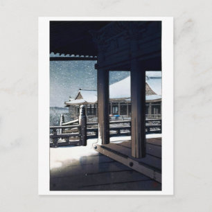 ukiyoe [hasui] A09 Abendlicher Schnee am Kiyomizu- Postkarte
