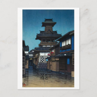 ukiyoe [hasui] A20 Glockenturm in Okayama Postkarte