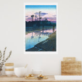 ukiyoe - hasui - C02 - Kiba bei Dusk - Poster (Küche)