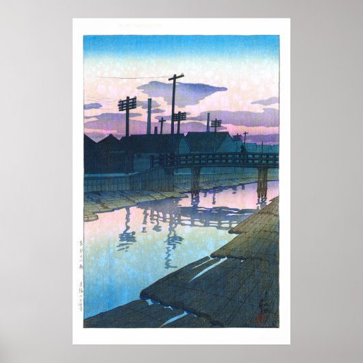 ukiyoe - hasui - C02 - Kiba bei Dusk - Poster (Vorne)