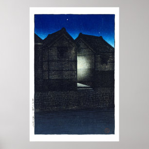 Ukiyoe - Hasui - C04 - Shinkawa Rive at Night - Poster