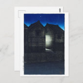 Ukiyoe - Hasui - C04 - Shinkawa Rive at Night - Postkarte (Vorne/Hinten)