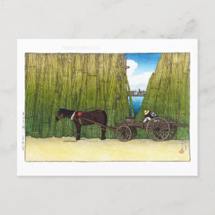 ukiyoe - Hasui - C08 - Am Fluss Sumida Aroun... Postkarte