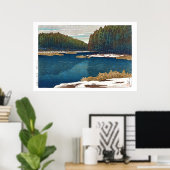 ukiyoe - Hasui - C12 - Lingering Snow in Inoka... Poster (Heimbüro)