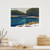 ukiyoe - Hasui - C12 - Lingering Snow in Inoka... Poster (Küche)