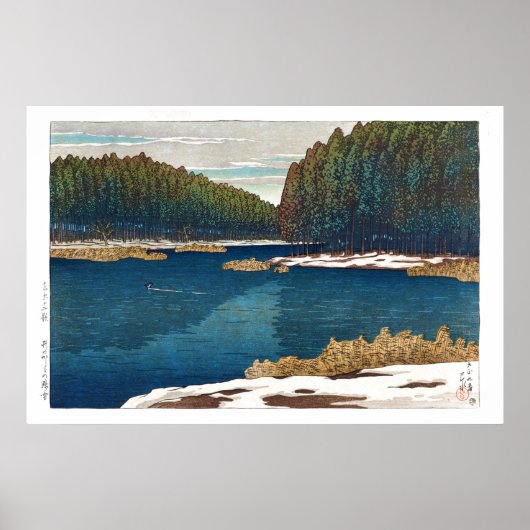 ukiyoe - Hasui - C12 - Lingering Snow in Inoka... Poster (Vorne)