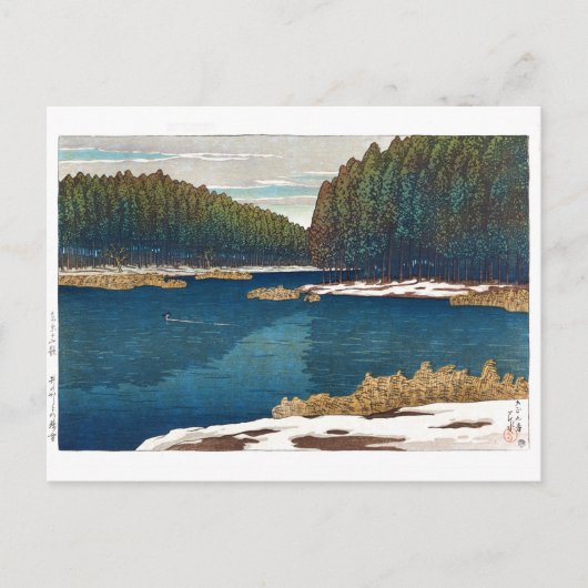 ukiyoe - Hasui - C12 - Lingering Snow in Inoka... Postkarte (Vorderseite)