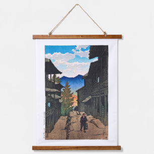 ukiyoe [hasui] C13 Herbst am Wellness-Center Arayu Wandteppich Mit Holzrahmen
