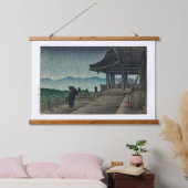 ukiyoe [hasui] C19 Kiyomizu Tempel in Rain Wandteppich Mit Holzrahmen (Schlafzimmer)