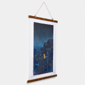 ukiyoe [hasui] C24 Abend Dusche, Teradomari Wandteppich Mit Holzrahmen (Gewinkelt)
