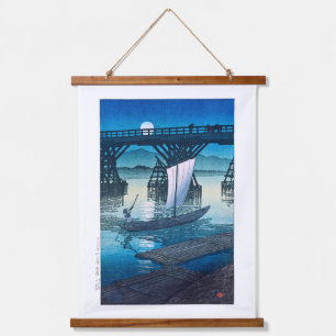 ukiyoe [hasui] C25 Asahi Bridge, Ojiya Wandteppich Mit Holzrahmen