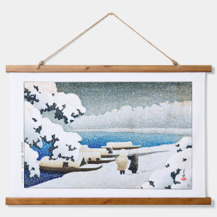 ukiyoe [hasui] C27 Amanohashidate in Snow Wandteppich Mit Holzrahmen