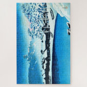 ukiyoe [hasui] C28 Dämmerschnee im Hafen von Ogi Puzzle (Vertikal)