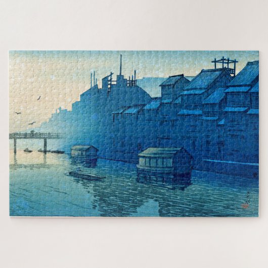 ukiyoe [hasui] C29 Morning at Dotonbori, Osaka Puzzle (Horizontal)
