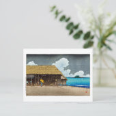 ukiyoe [hasui] C32 Hütte am Meer, Himi, Etchu Postkarte (Stehend Vorderseite)