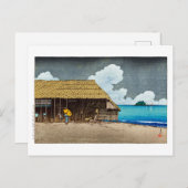 ukiyoe [hasui] C32 Hütte am Meer, Himi, Etchu Postkarte (Vorne/Hinten)