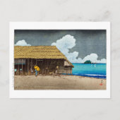 ukiyoe [hasui] C32 Hütte am Meer, Himi, Etchu Postkarte (Vorderseite)
