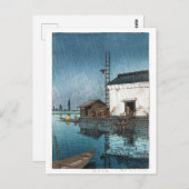 Ukiyoe - Hasui - m02 - Ushibori im Regen - Postkarte (Vorne/Hinten)