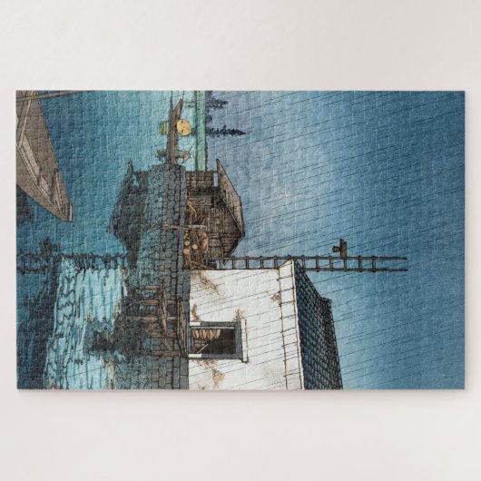 Ukiyoe - Hasui - m02 - Ushibori im Regen - Puzzle (Horizontal)