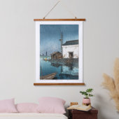 Ukiyoe - Hasui - m02 - Ushibori im Regen - Wandteppich Mit Holzrahmen (Schlafzimmer)