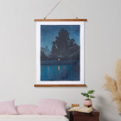 ukiyoe - Hasui - m03 - Omiya im Regen - Wandteppich Mit Holzrahmen (Schlafzimmer)