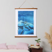 ukiyoe - Hasui - m04 - Hataori Hot Spring - Wandteppich Mit Holzrahmen (Schlafzimmer)