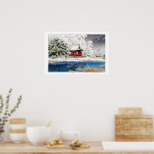 ukiyoe - Hasui - m06 - Schnee beim Schrein Eintrit Poster (Küche)