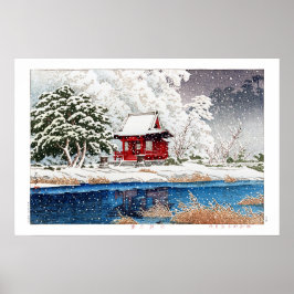 ukiyoe - Hasui - m06 - Schnee beim Schrein Eintrit Poster